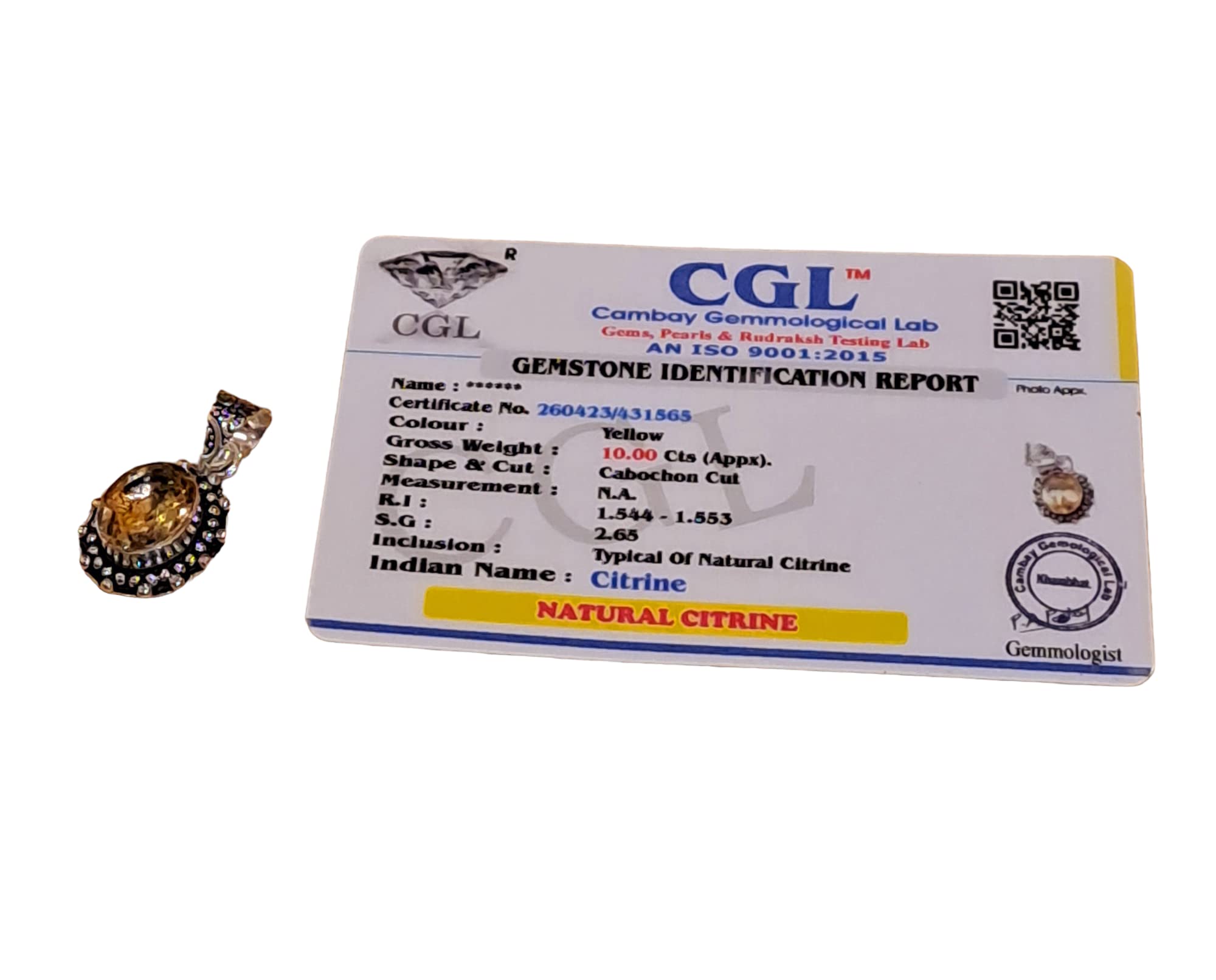 Divinity Crystals Citrine Pendant for Prosperity, Abundance, Wealth, and Good Luck Default Title